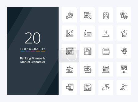Ilustración de 20 Finanzas Bancarias y Economía de Mercado Icono para presentación - Imagen libre de derechos