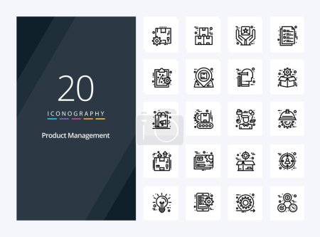 Ilustración de 20 Icono de esquema de gestión de productos para presentación - Imagen libre de derechos