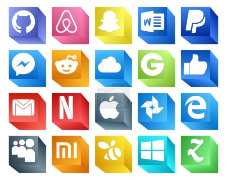 Ilustración de 20 Paquete de iconos de redes sociales Incluyendo myspace. foto. groupon. manzana. correo electrónico - Imagen libre de derechos
