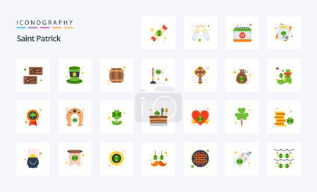 Illustration for 25 Saint Patrick Flat color icon pack - Royalty Free Image