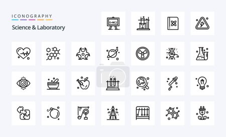 Illustration for 25 Science Line icon pack - Royalty Free Image