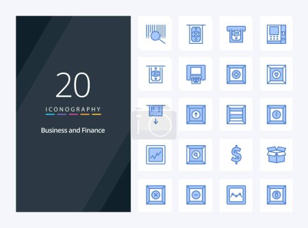Illustration for 20 Finance Blue Color icon for presentation - Royalty Free Image