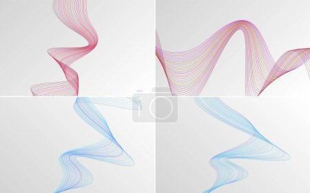 Illustration for Collection of geometric minimal lines pattern set - Royalty Free Image