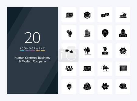 Illustration for 20 Human Centered Business And Modern Company Solid Glyph icon for presentation - Royalty Free Image