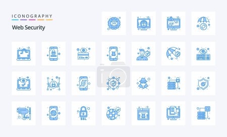Illustration for 25 Web Security Blue icon pack - Royalty Free Image