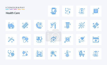 Illustration for 25 Health Care Blue icon pack - Royalty Free Image