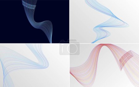 Téléchargez les illustrations : Fond vectoriel abstrait de courbe ondulatoire moderne pour une présentation contemporaine - en licence libre de droit