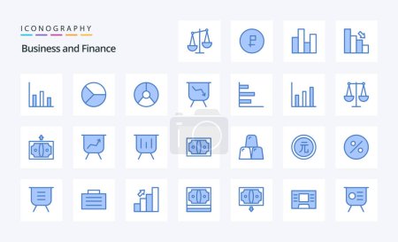 Ilustración de 25 Finanzas Paquete icono azul - Imagen libre de derechos