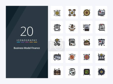 Ilustración de 20 Línea de Finanzas Icono lleno para presentación - Imagen libre de derechos
