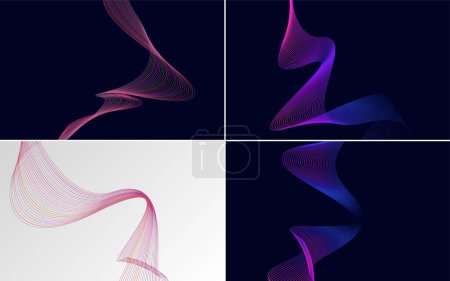 Ilustración de Curva de onda vector abstracto paquete de fondo para un aspecto elegante y profesional - Imagen libre de derechos