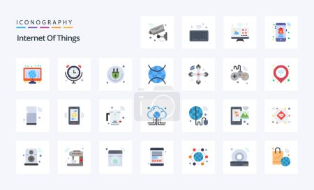 Illustration for 25 Internet Of Things Flat color icon pack - Royalty Free Image
