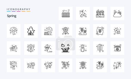 Illustration for 25 Spring Line icon pack - Royalty Free Image