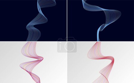 Illustration for Modern wave curve abstract vector background pack for a vibrant and lively design - Royalty Free Image