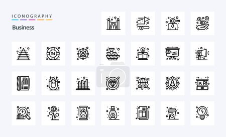 Ilustración de 25 Paquete de iconos de línea de negocio - Imagen libre de derechos
