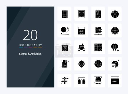 Illustration for 20 Sports  Activities Solid Glyph icon for presentation - Royalty Free Image