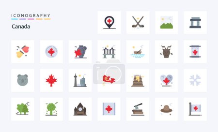 Ilustración de 25 Canadá Paquete icono de color plano - Imagen libre de derechos