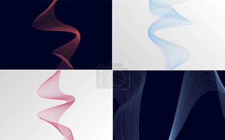 Ilustración de Paquete de fondo de vector abstracto de curva de onda moderna para un diseño único y llamativo - Imagen libre de derechos