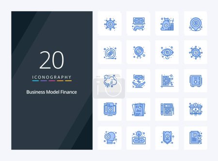 Téléchargez les illustrations : 20 Finance Bleu icône de couleur pour la présentation - en licence libre de droit