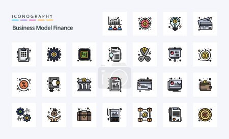 Illustration for 25 Finance Line Filled Style icon pack - Royalty Free Image
