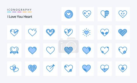 Téléchargez les illustrations : Pack icône 25 Heart Blue - en licence libre de droit