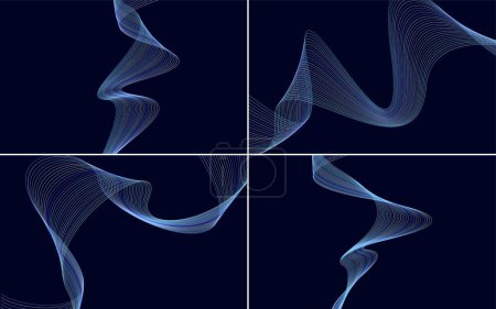 Ilustración de Paquete de fondo de vector abstracto de curva de onda moderna para un diseño único y audaz - Imagen libre de derechos