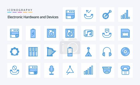 Ilustración de 25 Dispositivos Paquete icono azul - Imagen libre de derechos