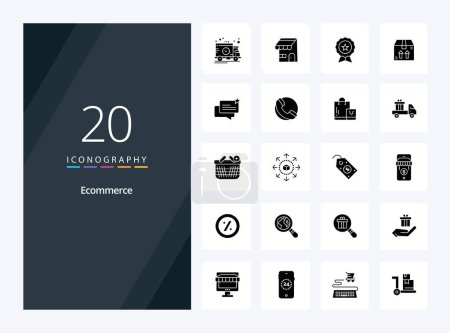 Illustration for 20 Ecommerce Solid Glyph icon for presentation - Royalty Free Image