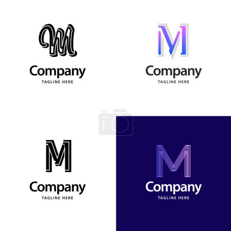 Téléchargez les illustrations : Lettre M Big Logo Pack Design. Conception de logos créatifs modernes pour votre entreprise - en licence libre de droit
