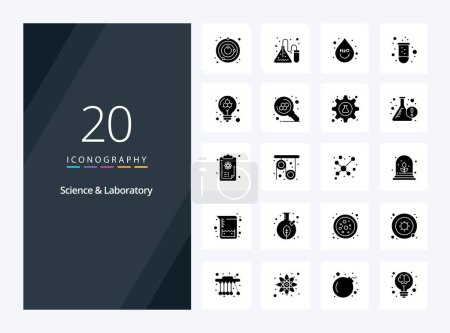 Illustration for 20 Science Solid Glyph icon for presentation - Royalty Free Image