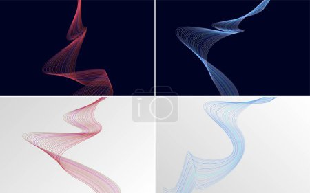 Photo for Collection of geometric minimal lines pattern set - Royalty Free Image