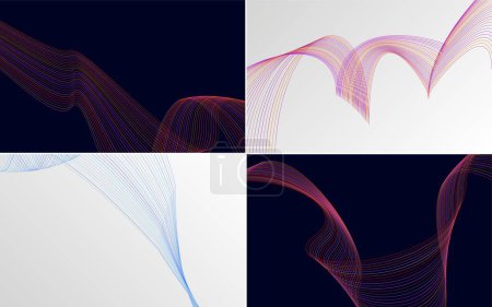 Illustration for Enhance your design with this pack of 4 vector geometric backgrounds - Royalty Free Image