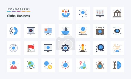Photo for 25 Global Business Flat color icon pack - Royalty Free Image