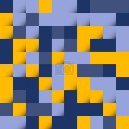 Photo for Dark Blue and Yellow abstract squares Background design for poster flyer cover brochure - Royalty Free Image