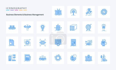 Illustration for 25 Business Elements And Business Managment Blue icon pack - Royalty Free Image