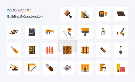 Ilustración de 25 Construcción y construcción de color plano icono pack - Imagen libre de derechos
