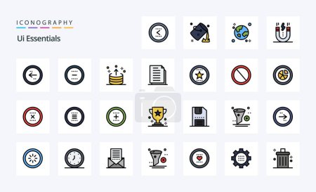 Illustration for 25 Ui Essentials Line Filled Style icon pack - Royalty Free Image