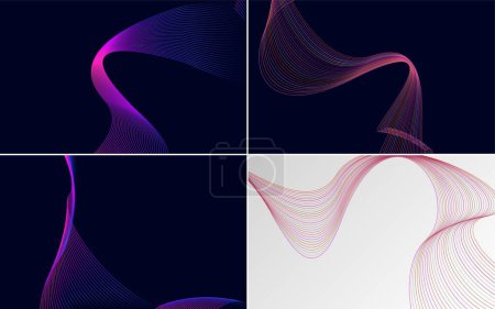 Illustration for Use these geometric wave pattern backgrounds to create a modern look - Royalty Free Image