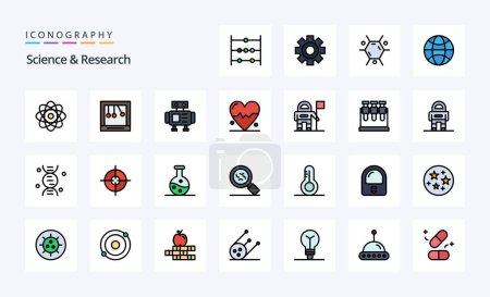 Illustration for 25 Science Line Filled Style icon pack - Royalty Free Image