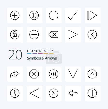 Illustration for 20 Symbols  Arrows Line icon Pack like arrow info arrow circle circle - Royalty Free Image