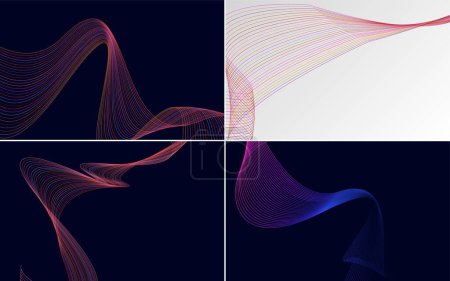 Téléchargez les illustrations : Arrière-plans vectoriels abstraits de courbe ondulatoire moderne pour un design élégant et moderne - en licence libre de droit
