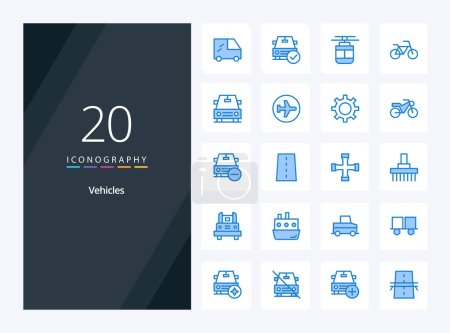 Ilustración de 20 Vehículos Icono de color azul para la presentación - Imagen libre de derechos