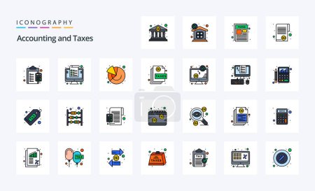 Illustration for 25 Taxes Line Filled Style icon pack - Royalty Free Image