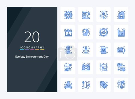 Illustration for 20 Ecology Blue Color icon for presentation - Royalty Free Image