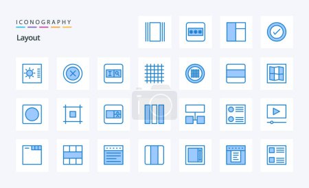Illustration for 25 Layout Blue icon pack - Royalty Free Image