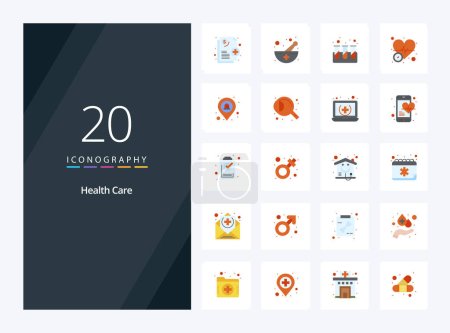 Ilustración de 20 Icono de color plano de atención médica para presentación - Imagen libre de derechos