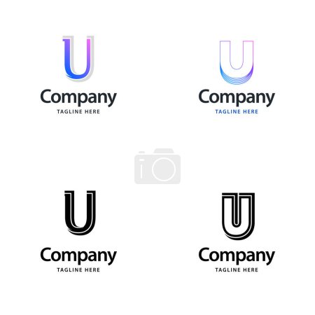 Ilustración de Letra U Diseño del paquete del logotipo grande Diseño moderno creativo de los logotipos para su negocio - Imagen libre de derechos