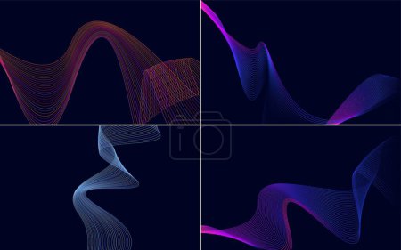 Illustration for Wave curve abstract vector backgrounds for a sleek and modern look - Royalty Free Image