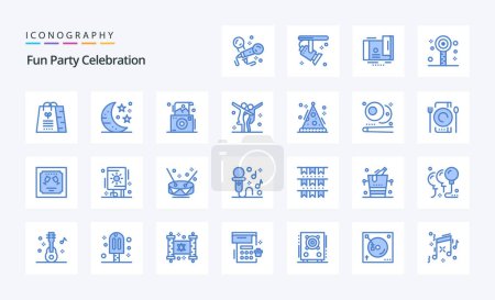 Ilustración de 25 Partido azul icono pack - Imagen libre de derechos
