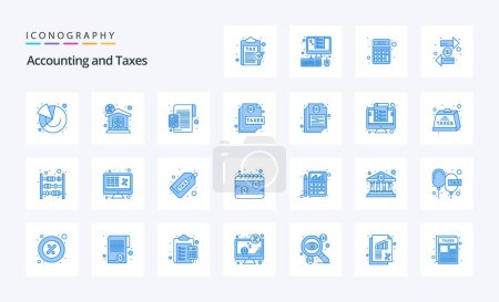 Illustration for 25 Taxes Blue icon pack - Royalty Free Image