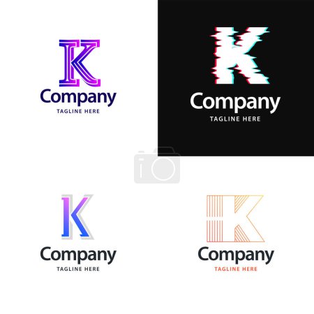 Ilustración de Letra K Big Logo Pack Design Diseño de logos modernos creativos para su negocio - Imagen libre de derechos